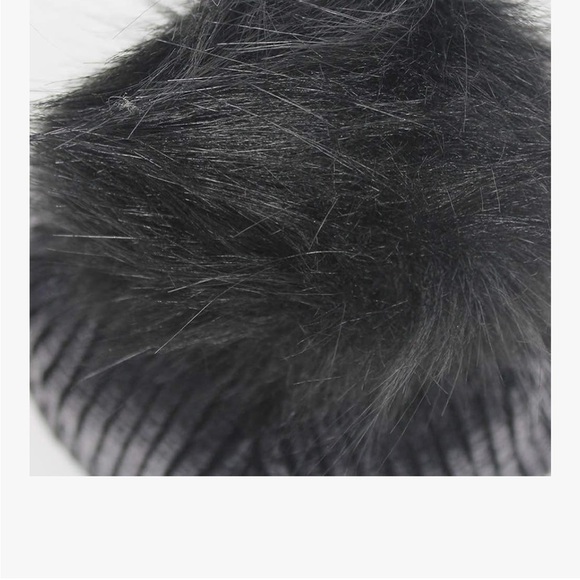 Women Girls Metallic Knit Beanie Pom Pom Winter Hat Soft Warm Skull Cap main image 4